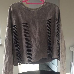 Ripped crop sweatshirt
